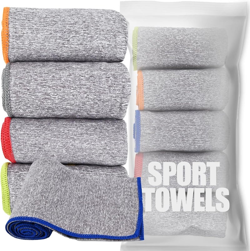 Vnoss Microfiber Quick Dry Gym Towel, Silver ION Odor-Free Absorbent Fiber, Fast Drying, Men & Women Workout Gear for Body Sweat, Working Out, Towels (Grey, 5Pack - 16 * 27Inch) - Image 1